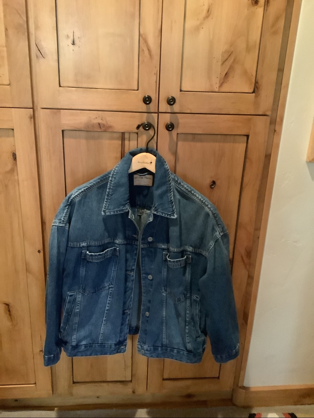 Free People Blue Denim Jean Jacket Swing Opal jacket new without tag - Picture 4 of 5